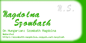 magdolna szombath business card